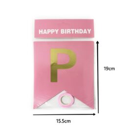 P – Banderines «Happy Birthday» – Letras para Cumpleaños