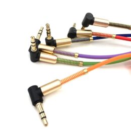 Cable de Audio Auxiliar Jack 3.5mm – Doble Plug Spring